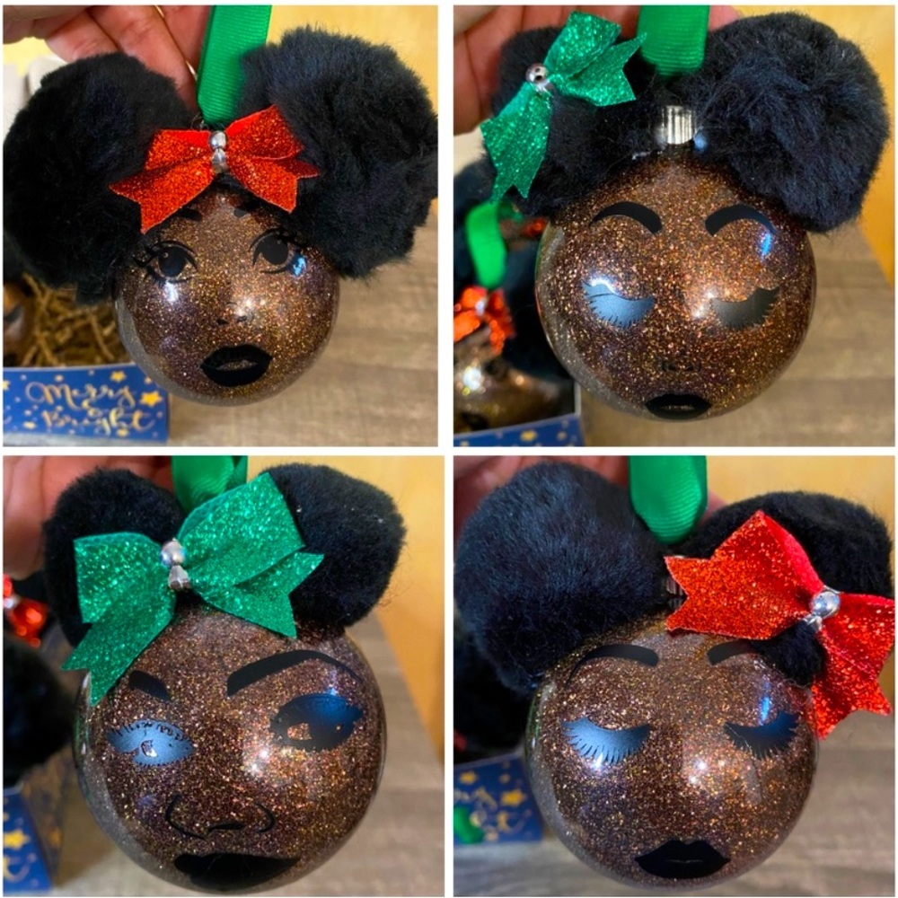 Hand Crafted Customized Black Girl Magic Christmas Tree Ornaments